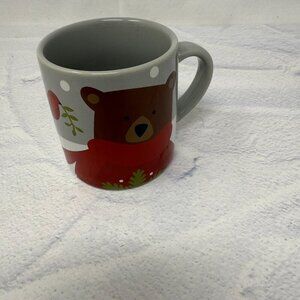Crate & Barrel Christmas Winter Holiday Teddy Bear Mug  Joan Anderson Child Size